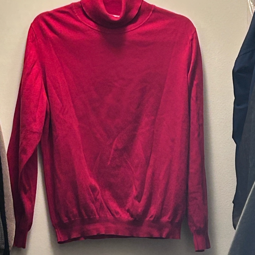 Talbots Vibrant Red Turtleneck Sweater Sz Medium